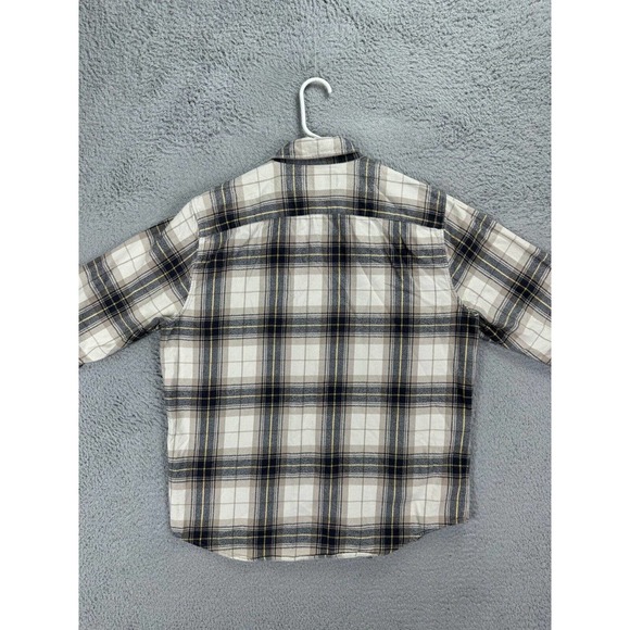 Abercrombie Fitch Shirt Men Large Grey Beige Tartan Plaid Soft Flannel Button Up - Picture 2 of 7